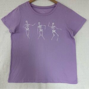 Grayson Threads lilac Skeleton Graphic Tee size XL Women